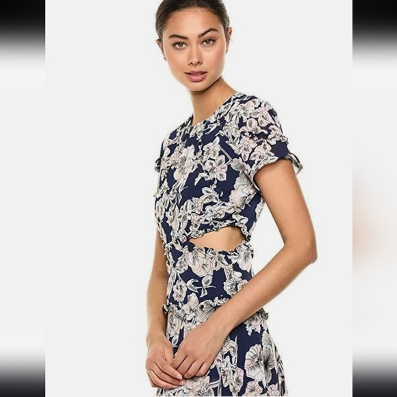 Bardot Summer Spring Ruffle Cutout Floral Dress By Bardot Sz 4 Girly Flirty - Picture 1 of 14